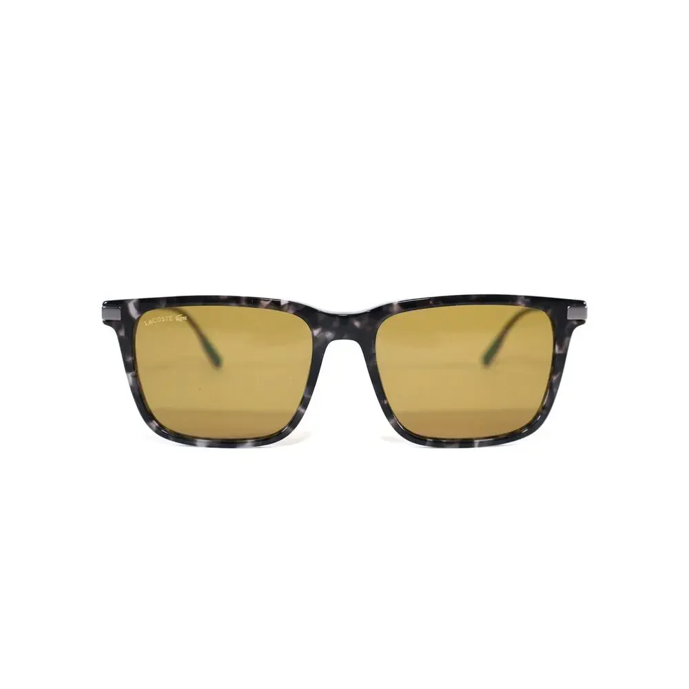 Lacoste Square Men’s Sunglasses – Grey Havana / Green-Gold – NWT